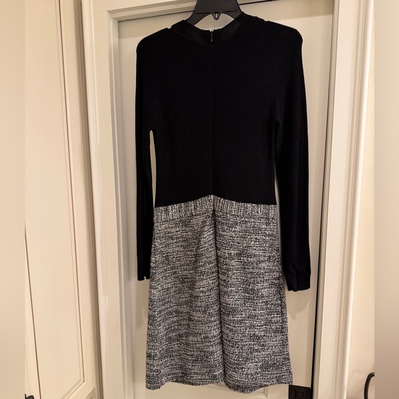 Calvin Klein Mixed Media Black and Gray Long Sleeve Dress - Picture 3 of 4
